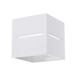 Biała lampa ścienna LOBO, nowoczesny design kostki - Sollux