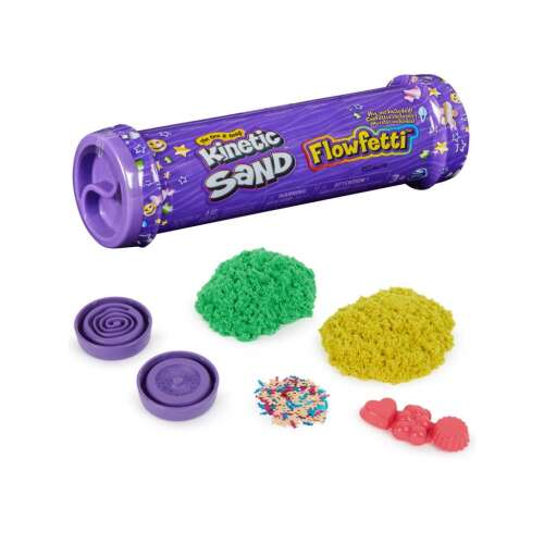 Kinetic Sand Flowfetti tuba s kalupima i konfetima, senzorna igra