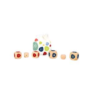 Holzsatz mit Würfeln für Mathe für Kinder, beinhaltet 6 Würfel mit Zahlen und Symbolen für Addition, Subtraktion, Multiplikation und Division, kommt in einem Beutel - Nonbrand Entwicklungsspiele für Kinder im Kindergartenalter