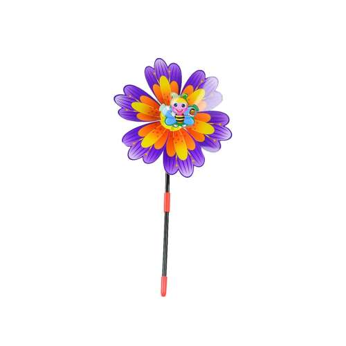 Szélforgó lila és narancssárga méhecskés szélkerék játék