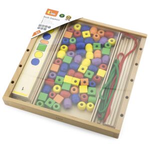 VIGA Holzperlen Sortierspiel, Lernspielzeug zur Förderung von Farben und Formen - Schaukelpferde, Schaukeltiere und Entwicklungsspiele für Kinder im Kindergartenalter