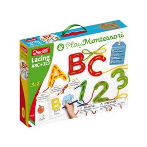 Quercetti: Montessori ABC+123 fűzős fejlesztő játék 78987475 