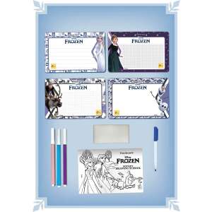 Disney Frozen Pocket Drawing School, a drawing set with 4 mini wipe-clean boards, a drawing book, a wipe-clean pen, and 3 colored markers - Lisciani