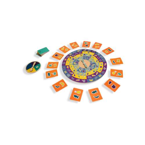 BS Toys Dinner Spinner társasjáték alkatrészei
