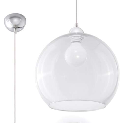 BALL átlátszó üveg függőlámpa, modern stílus - Sollux