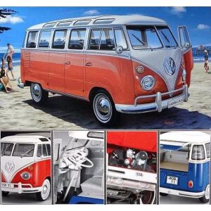 Revell Volkswagen T1 Samba Busz 1:24 Méretarányú Makett Kollázs - Összeszerelt Modell - Revell Modell, makett