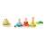 Wooden shape sorting stacking toy for toddlers, featuring a caterpillar design with different colored shapes to stack on each section