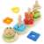 Wooden shape sorting stacking toy for toddlers, featuring a caterpillar design with different colored shapes to stack on each section