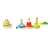 Wooden shape sorting stacking toy for toddlers, featuring a caterpillar design with different colored shapes to stack on each section