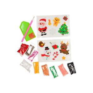 Weihnachtsdiamant-Malaufkleber-Set mit 12 Stück, enthält Nikolaus, Schneemann, Rentier, Lebkuchenmann, Weihnachtsbaum und mehr - Kunst & Hobby