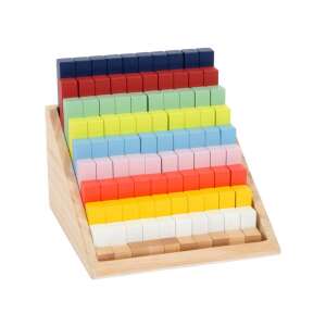 Small Foot Holz-Zählblöcke Set, 100 Stück, bunt, in einer Holzkiste - Schaukelpferde, Schaukeltiere und Entwicklungsspiele für Kinder im Kindergartenalter