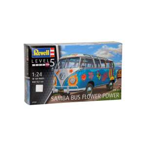 Revell 1:24 méretarányú Volkswagen T1 Samba busz modellkészlet virágpower dizájnnal - Revell Modell, makett