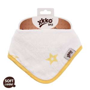 Xkko babanyálkendő csillagokkal, citromsárga, bambusz, puha és nedvszívó, csecsemőknek - Nyálkendő
