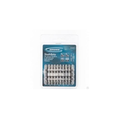 GROSS PH2x45mm Kétvégű csavarhúzó bit készlet, 10 darab - Gross