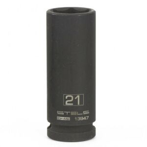 STELS 21mm-es Hosszított Gépi Dugókulcs, 1/2" meghajtó, Cr-Mo acél - Stels