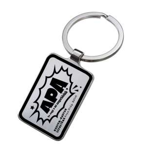 Gravírozott fém kulcstartó "APA" felirattal és egy üzenettel az apának, személyre szabható nevekkel - Ajándék kulcstartó