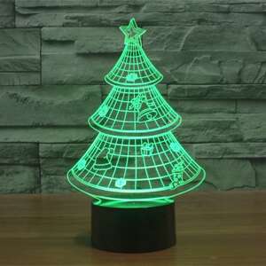 3D LED lámpa - Karácsonyfa csengettyűs 79005683 