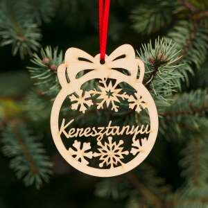Fa Karácsonyfadísz - Keresztanyu - 10x9cm