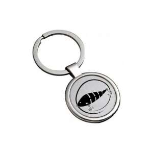 Ezüst fém kulcstartó horgászcsali mintával, tökéletes horgászoknak - Ajándék kulcstartó