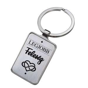 Gravírozott kulcstartó a legjobb feleségnek, fém kulcstartó felirattal - Ajándék kulcstartó