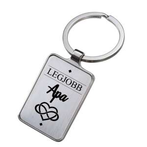 Gravírozott kulcstartó a legjobb apának, "Legjobb Apa" felirattal és egy végtelen szimbólummal szívvel - Ajándék kulcstartó