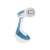 Tefal Pure Tex handheld garment steamer, blue and white, angled view