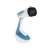 Tefal Pure Tex handheld garment steamer, blue and white, close-up view