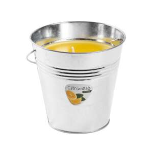Lumânare parfumată cu citronella într-o găleată metalică, 15x15 cm, 510 g