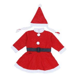 Flippy Girl's Santa Costume, 1-3 years, 3 pieces, Polar brand, red and white dress with hat and belt - Costume for Kid