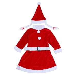 Flippy® girls Christmas costume, red velvet, 4-6 years old, 3 pieces, includes dress, hat, and belt - Costume for Kid
