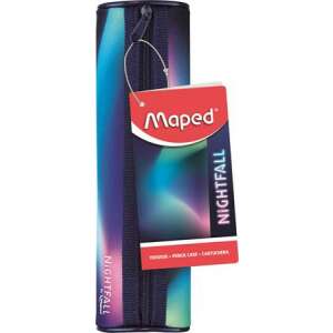 Maped Nightfall pencil case, blue and purple with a zipper, cylindrical shape - Pencil Case