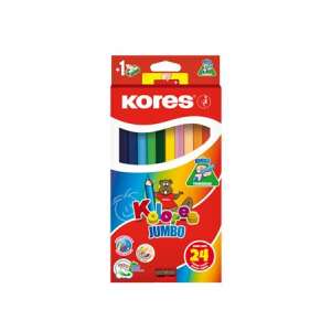 Kores Kolores Jumbo 24 színű jumbo háromszögletű színes ceruza készlet hegyezővel - Kores