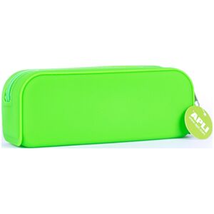 Piórnik silikonowy APLI Fluor neonowo zielony z zamkiem błyskawicznym - APLI