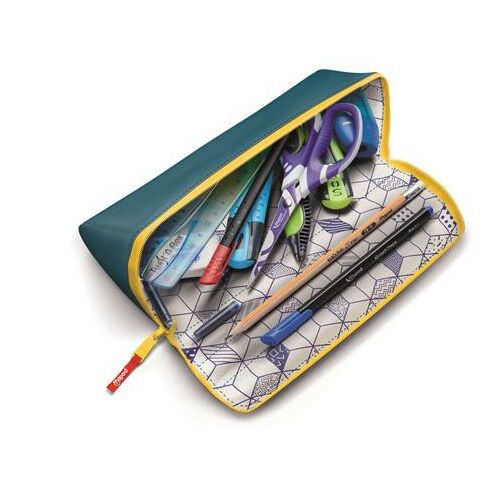 Триъгълен моливник MAPED "Open XXL Basic", зелен, обръщаем, с цип