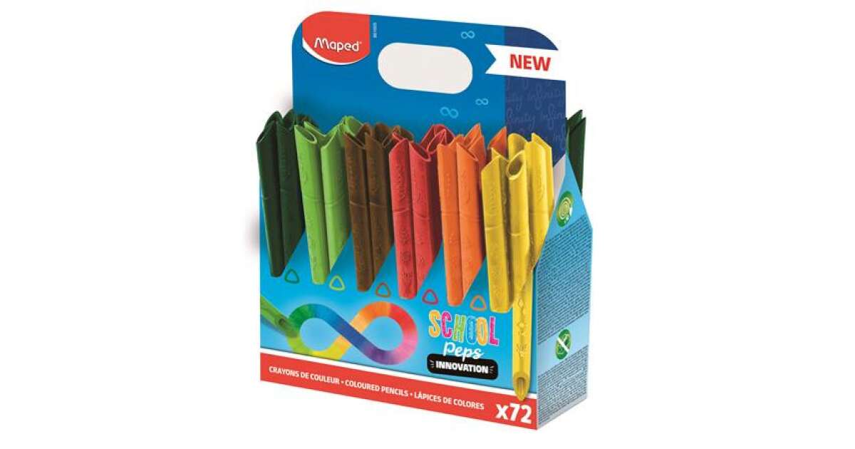 Színes ceruza készlet, ceruzatartó, háromszögletű, MAPED "Color&#039;Peps INFINITY", 72 darabos készlet 79075916