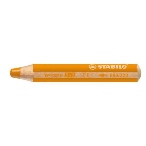 Színes ceruza, kerek, vastag, STABILO "Woody 3 in 1", narancssárga 79076098