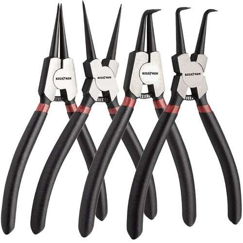 Bigstren snap ring pliers set of 4, for removing and installing snap rings