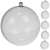 Set of 5 clear acrylic Christmas ornaments, 10 cm diameter