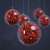 Clear acrylic Christmas ornament filled with red flowers