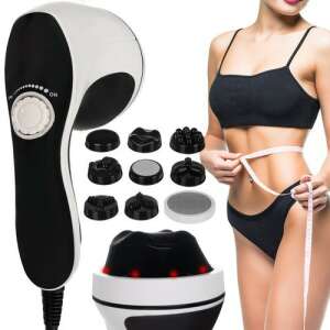 Soulima 9-in-1 Slimming Massager with attachments and woman measuring waist - Electric massager