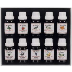 Set de uleiuri esențiale Ruhhy, 10 bucăți, a câte 15 ml, 10 arome diferite, pentru aromaterapie, difuzoare, umidificatoare și altele - Ulei esențial