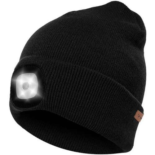 Fekete beanie sapka beépített LED fejlámpával, Trizand 22663