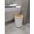 Ikonka White and Brown Bathroom Trash Can in Bathroom Setting