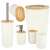 Elegantes 6-teiliges Badezimmerset, ABS + Holz, weiß/braun 79091329