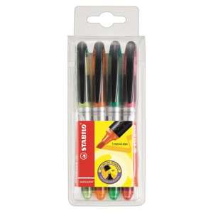 STABILO Navigator highlighter pen set, 4 colors, 1-4 mm line width, in packaging - STABILO