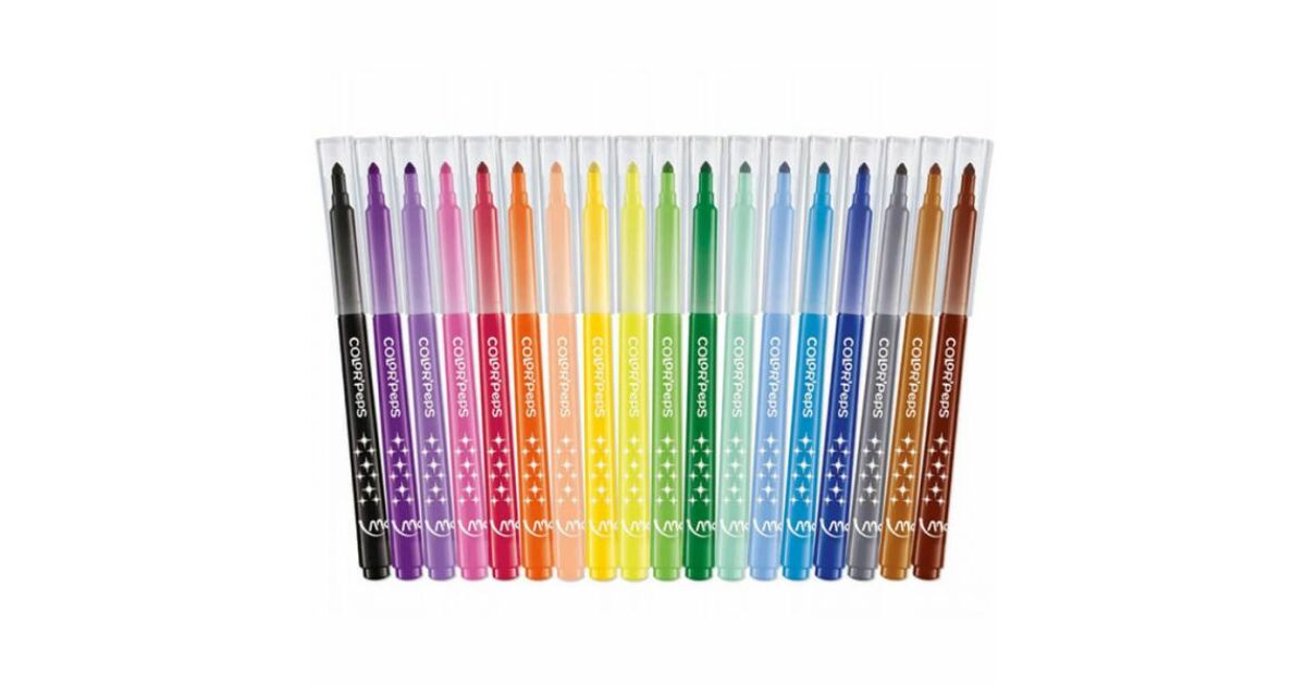 MAPED "Color'Peps Long Life" Washable Felt-Tip Pen Set, 18 Assorted Colors 82875808
