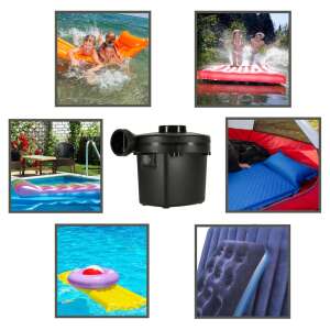Electric Air Pump in Use: Inflating Mattresses and Pool Floats - Garden
