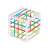 Shape sorting cube toy with colorful blocks and elastic bands, great for baby's development