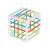 Shape sorting cube toy with colorful blocks and elastic bands, great for baby's development