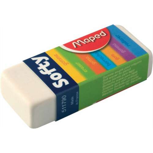 Maped Softy eraser, white, pencil eraser, paper wrapped